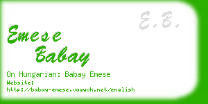 emese babay business card